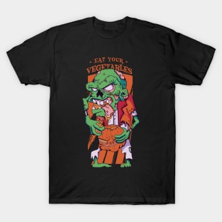 Zombie Eating Pumpkin // Eat Your Vegetables T-Shirt